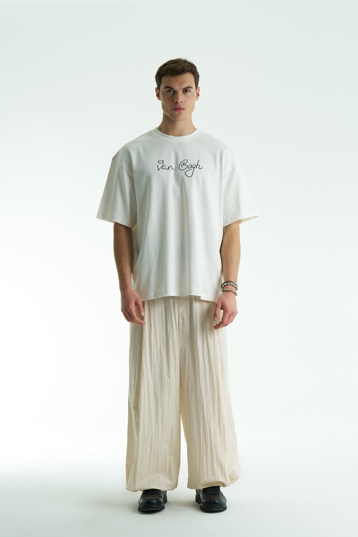 Ecru Oversized Van Gogh Graphic T-Shirt