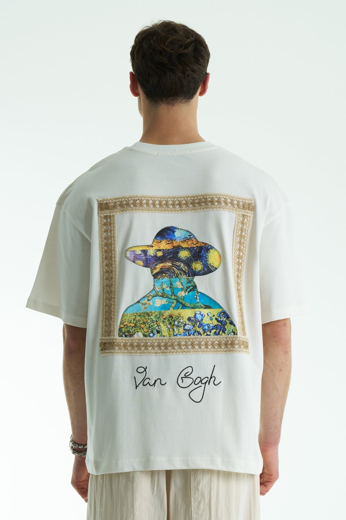Ecru Oversized Van Gogh Graphic T-Shirt