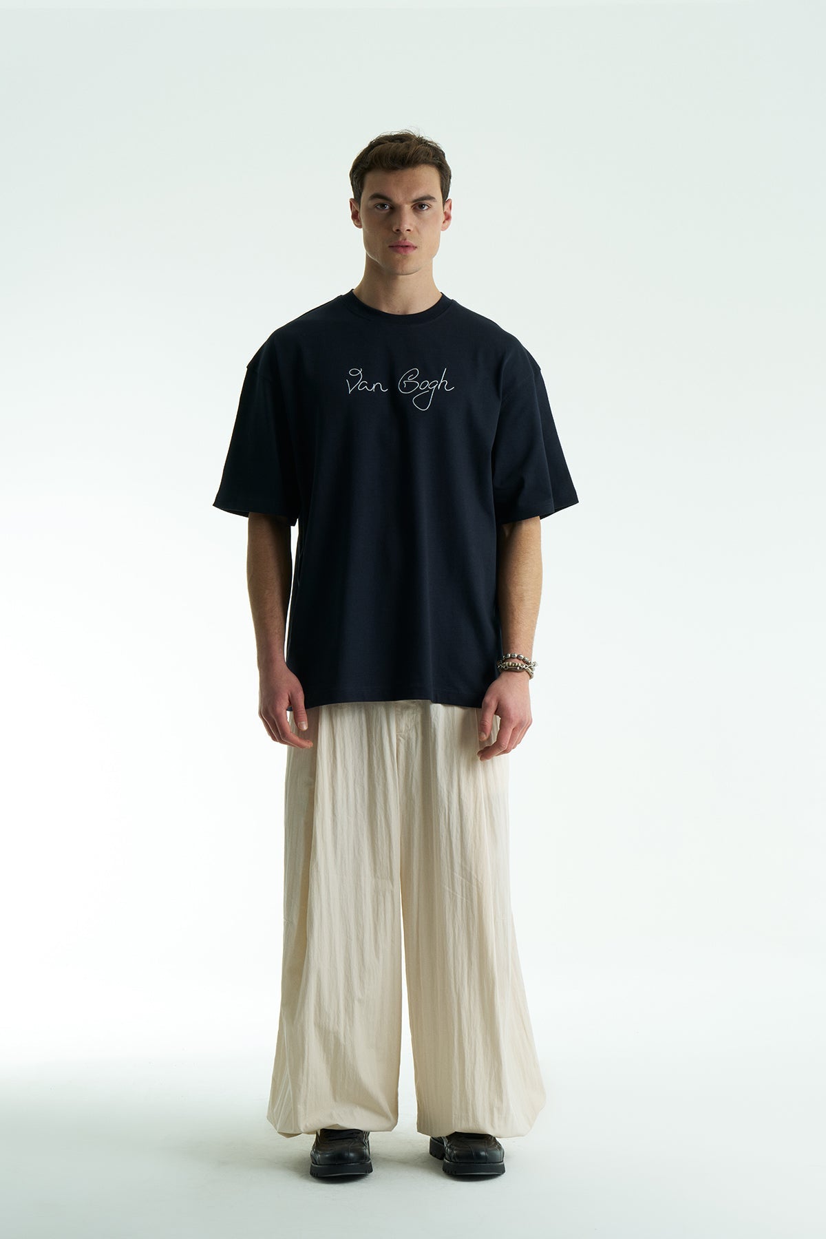 Ecru Oversized Van Gogh Graphic T-Shirt
