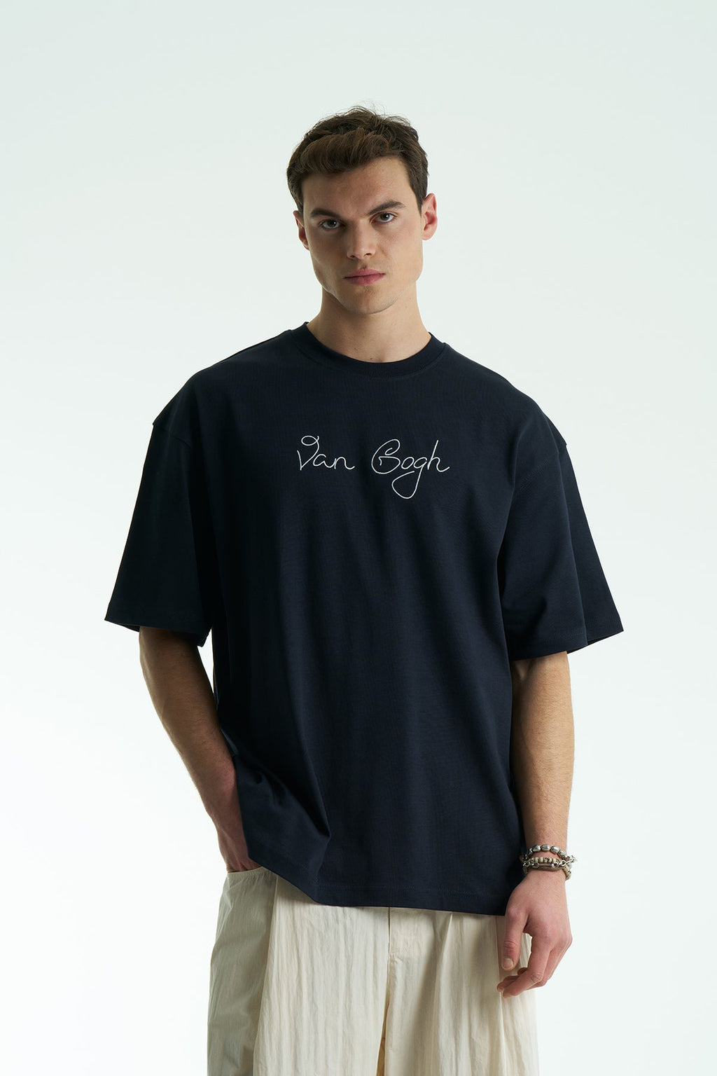 Ecru Oversized Van Gogh Graphic T-Shirt