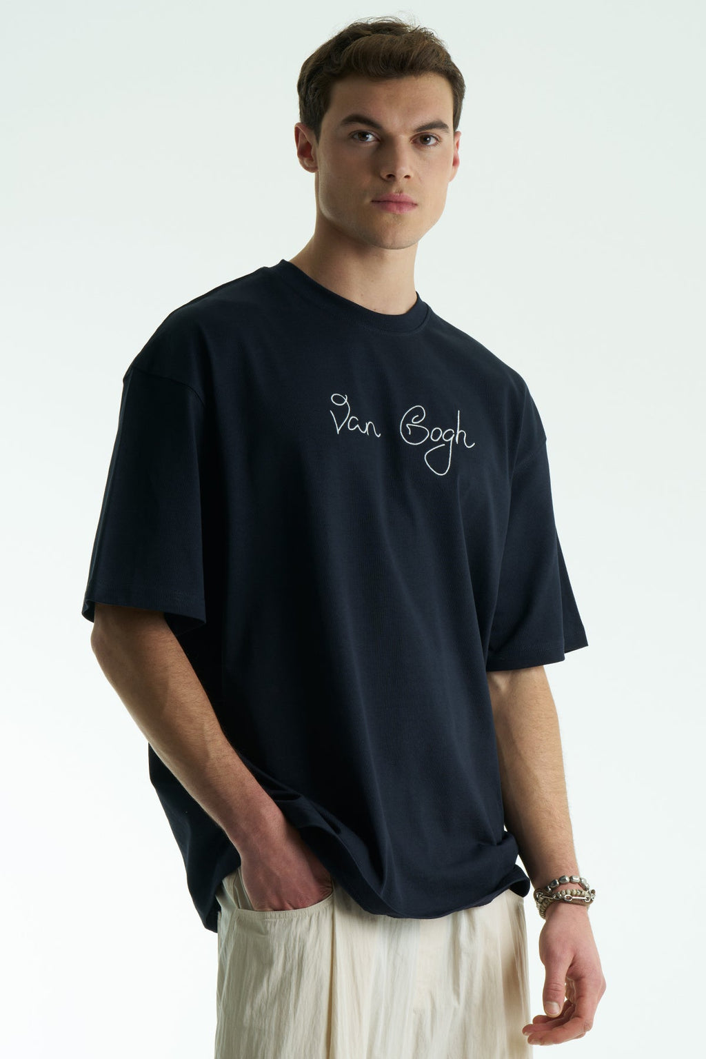 Ecru Oversized Van Gogh Graphic T-Shirt