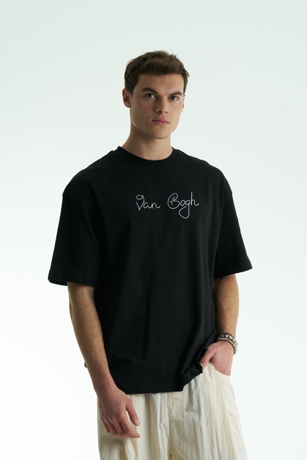 Ecru Oversized Van Gogh Graphic T-Shirt