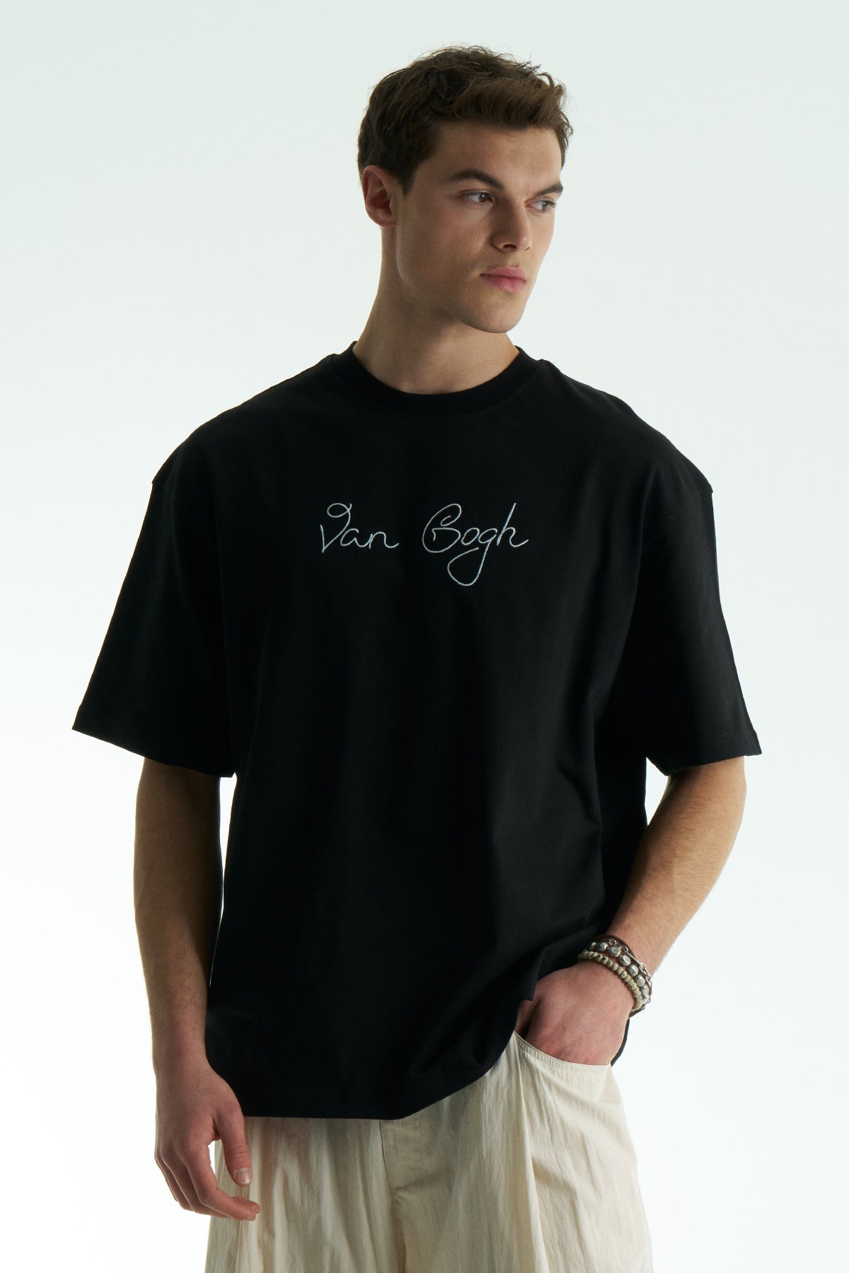 Ecru Oversized Van Gogh Graphic T-Shirt