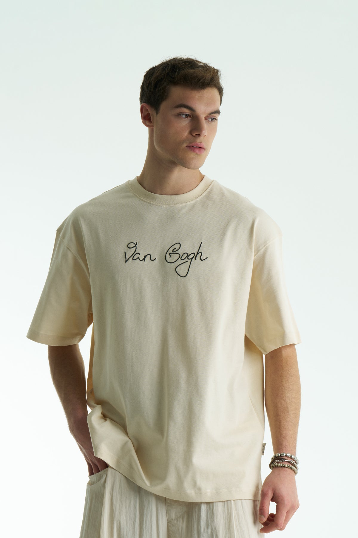 Ecru Oversized Van Gogh Graphic T-Shirt