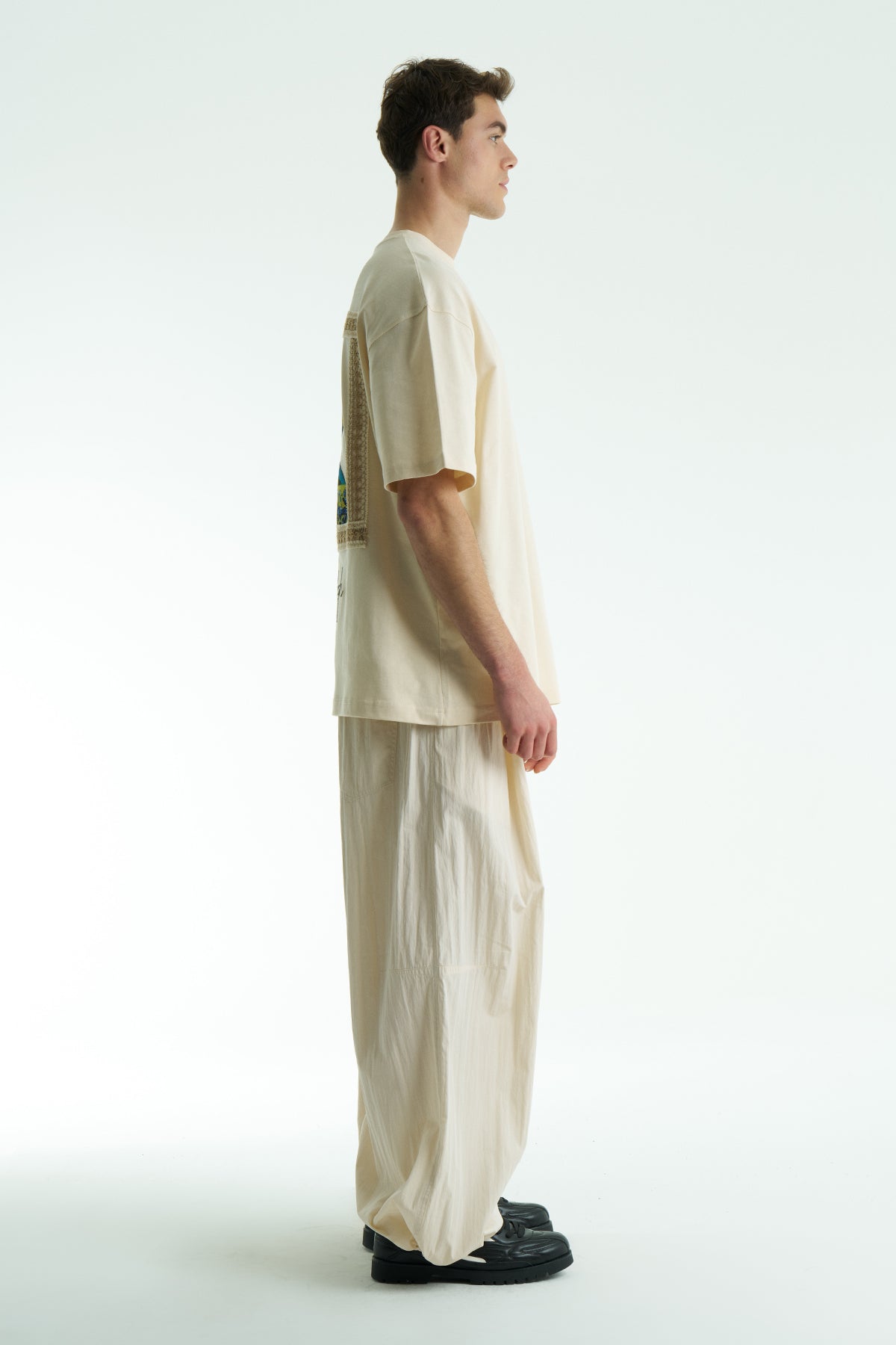 Ecru Oversized Van Gogh Graphic T-Shirt