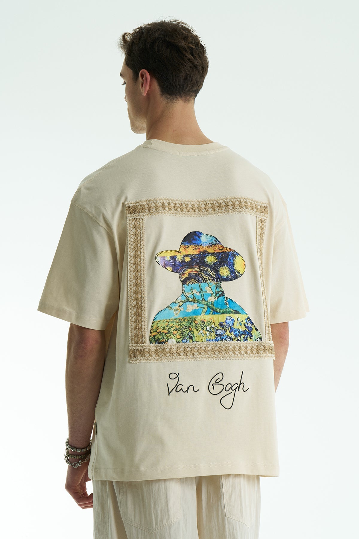 Ecru Oversized Van Gogh Graphic T-Shirt