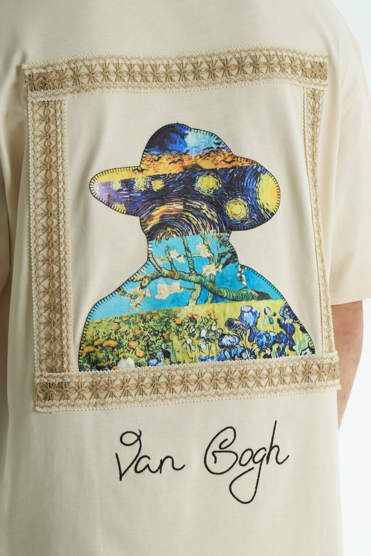 Ecru Oversized Van Gogh Graphic T-Shirt