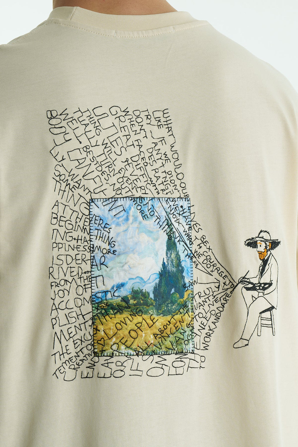 Oversized Artist Sketch Graphic T-Shirt