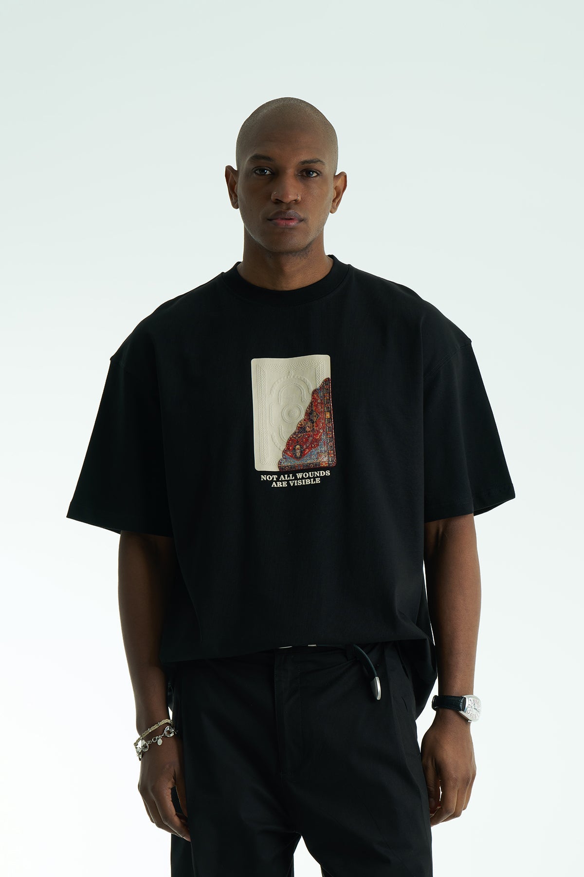 Hidden Wounds Oversized Graphic T-Shirt