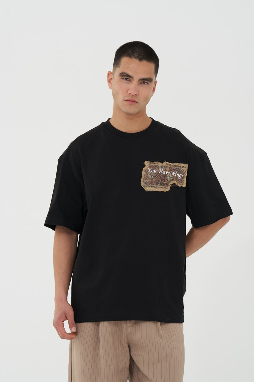 Oversized Graphic T-Shirt with “You Have Wings” Back Print