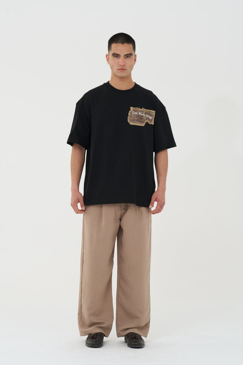 Oversized Graphic T-Shirt with “You Have Wings” Back Print