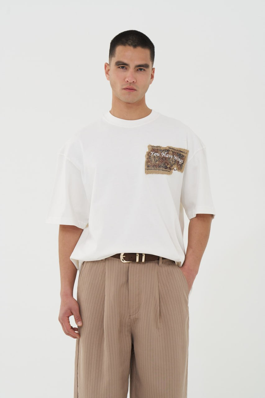Oversized Graphic T-Shirt with “You Have Wings” Back Print