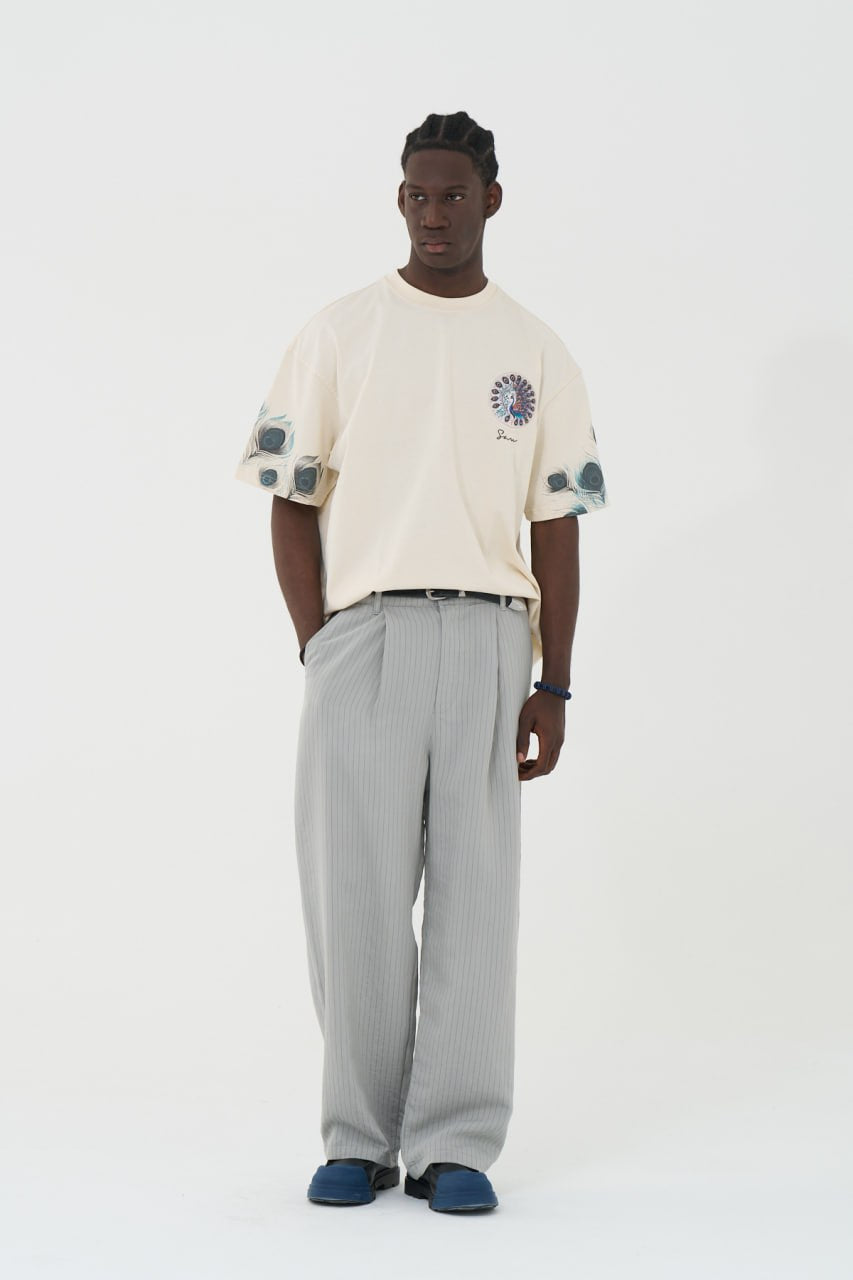 Oversized Peacock Graphic T-Shirt
