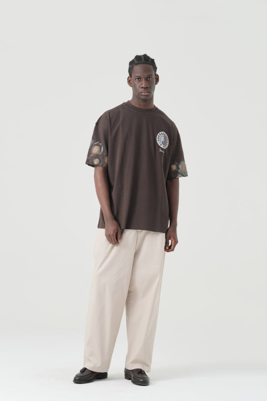 Oversized Peacock Graphic T-Shirt