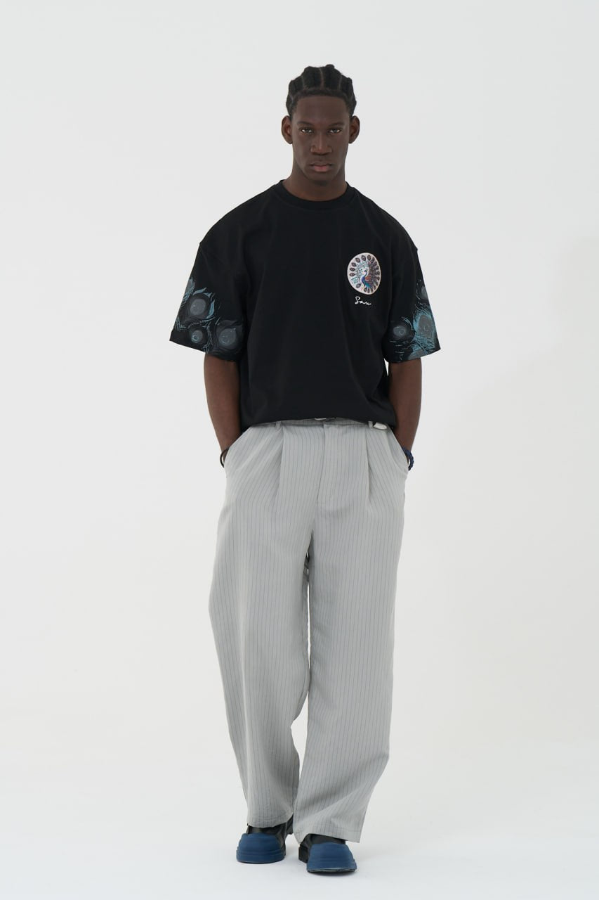 Oversized Peacock Graphic T-Shirt