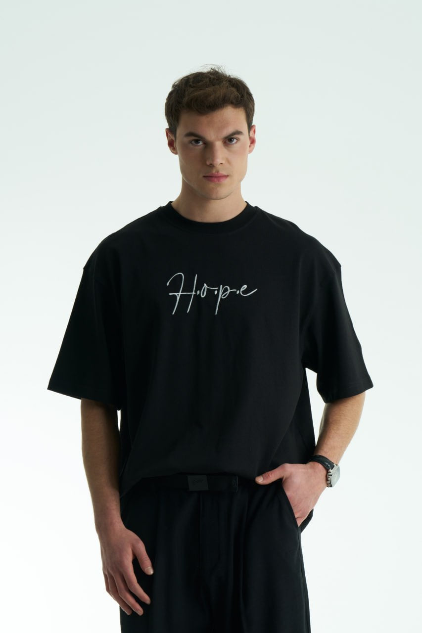 Oversized Rug Graphic T-Shirt with Embroidered Script Detail