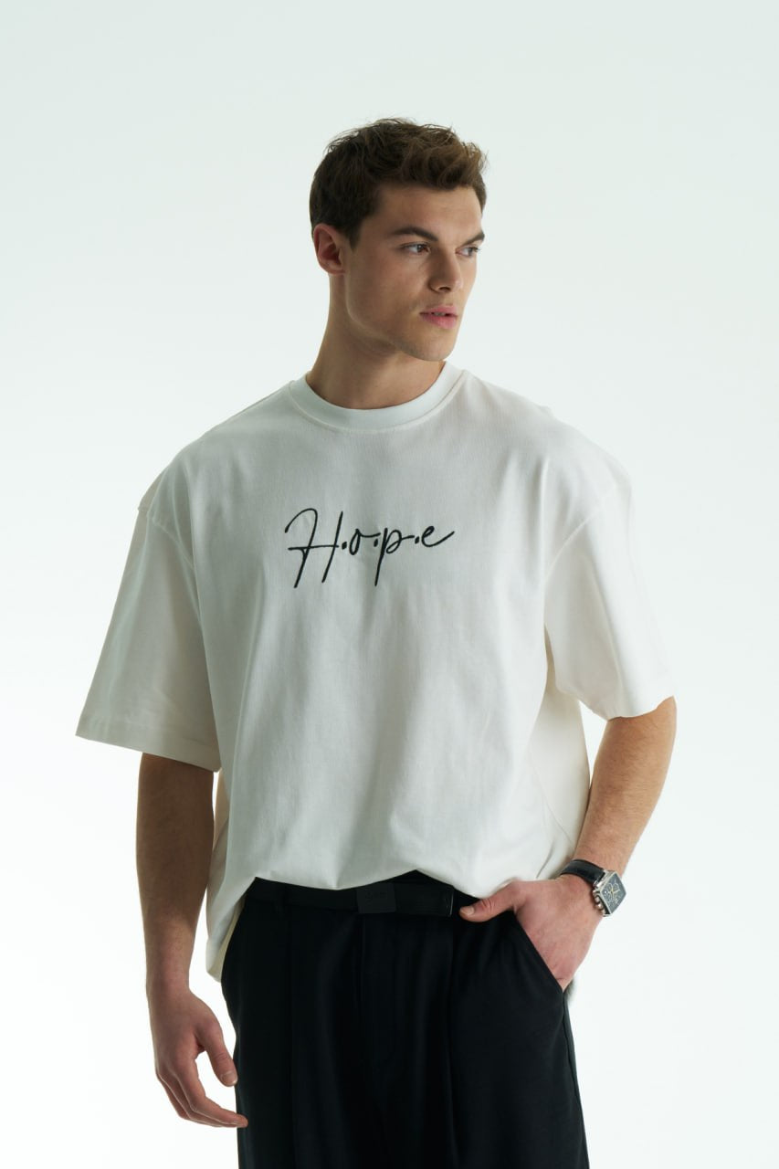 Oversized Rug Graphic T-Shirt with Embroidered Script Detail