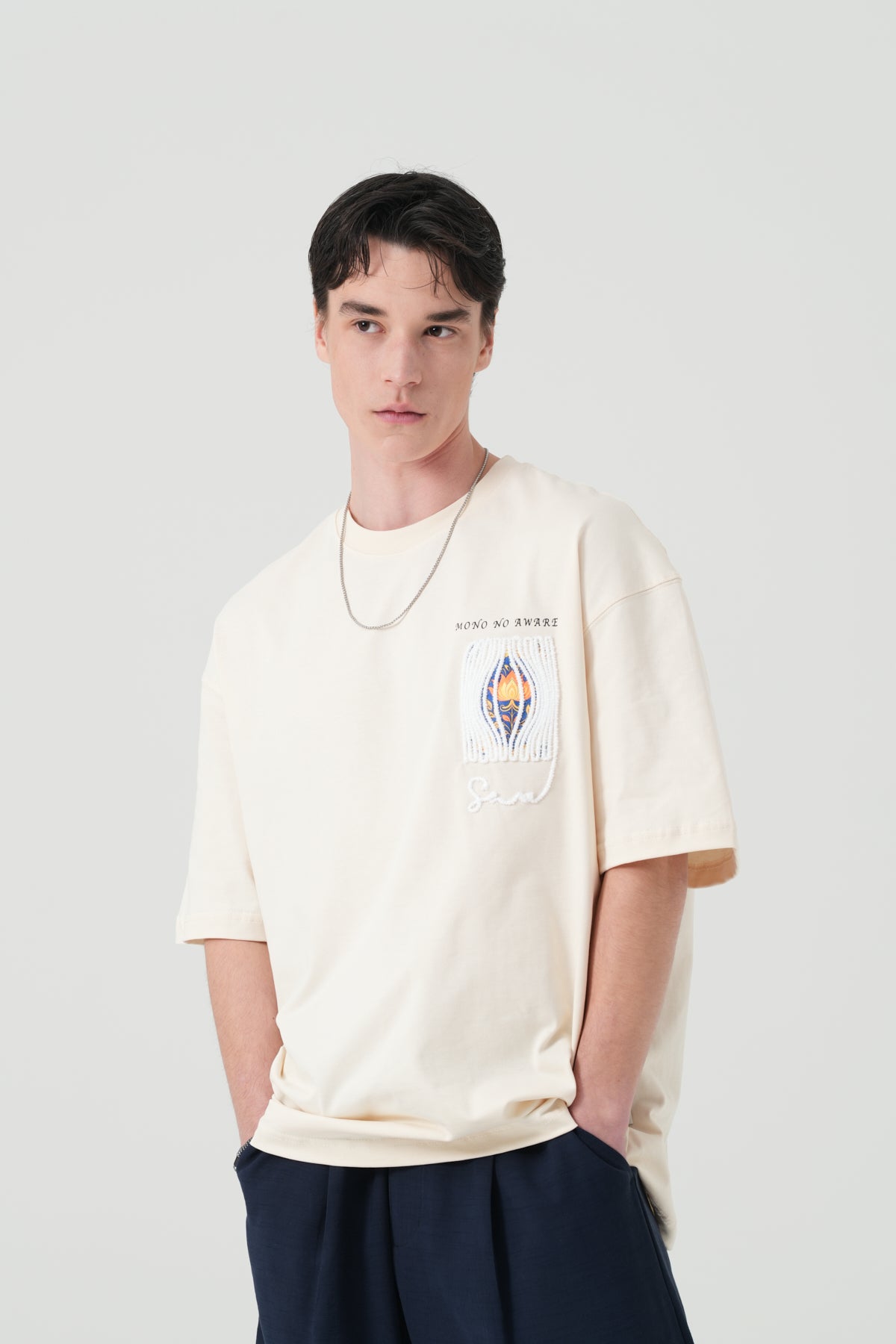 Mono No Aware Woven Patch Oversized T-Shirt
