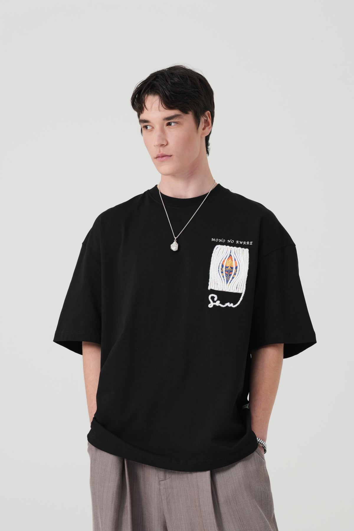 Mono No Aware Woven Patch Oversized T-Shirt