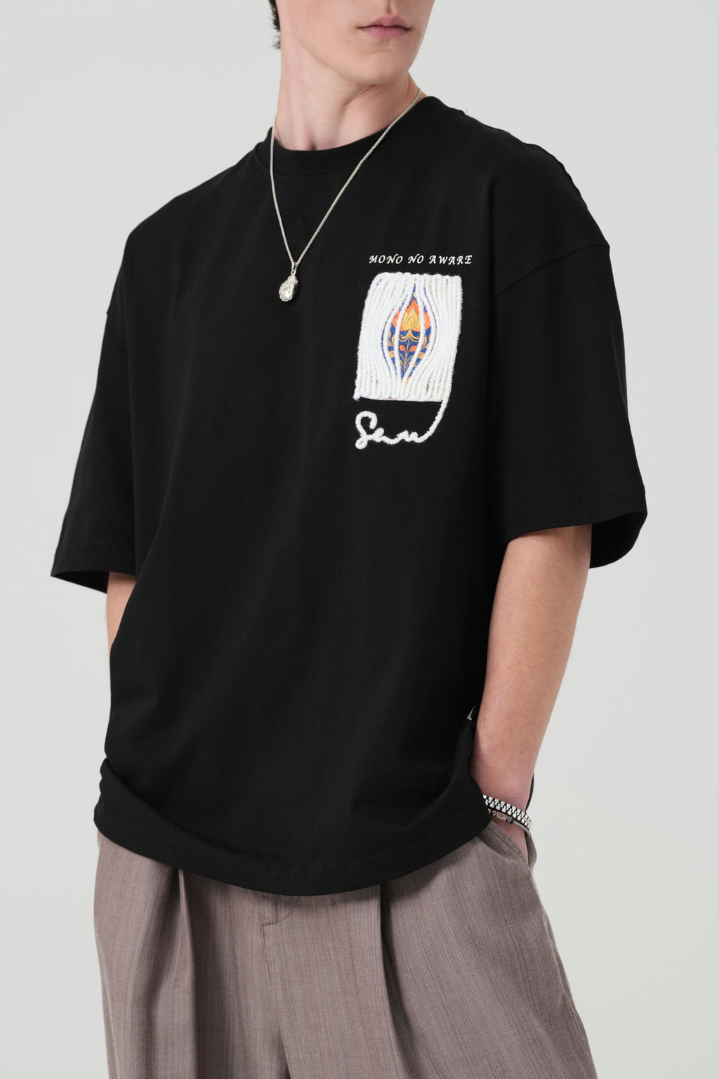 Mono No Aware Woven Patch Oversized T-Shirt