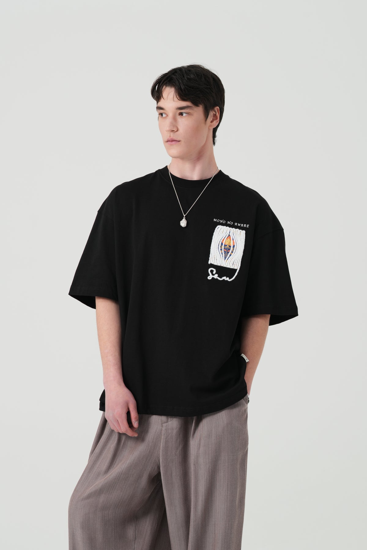 Mono No Aware Woven Patch Oversized T-Shirt
